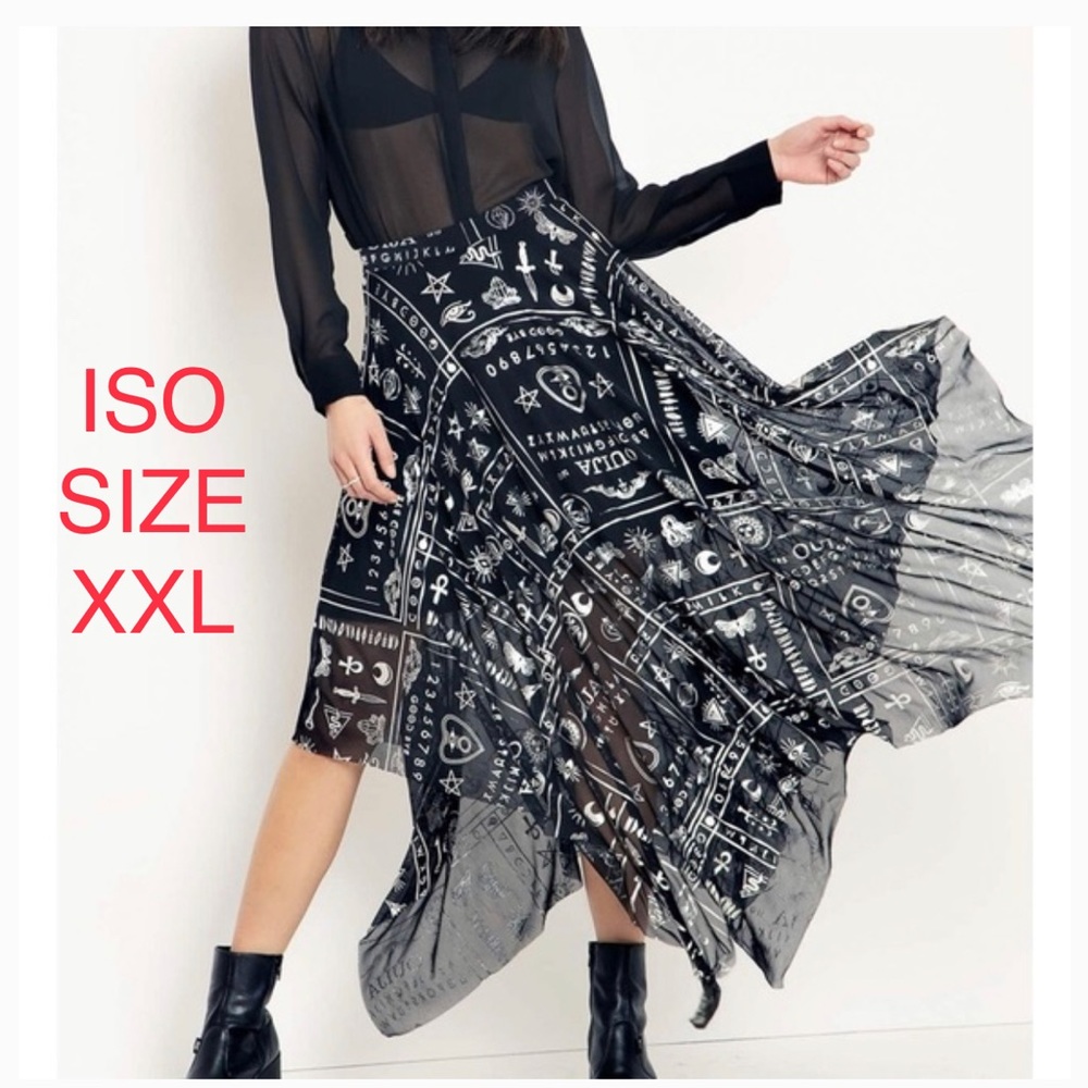 ISO Blackmilk Ouija Handkerchief Skirt XL or XXL preferred!